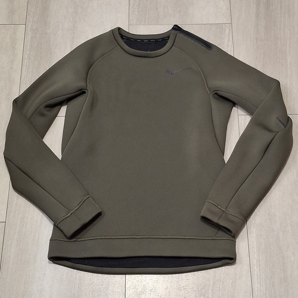 Nike Therma Fit Scuba Pullover Athletic Top Size Small Green Zip Side Neck